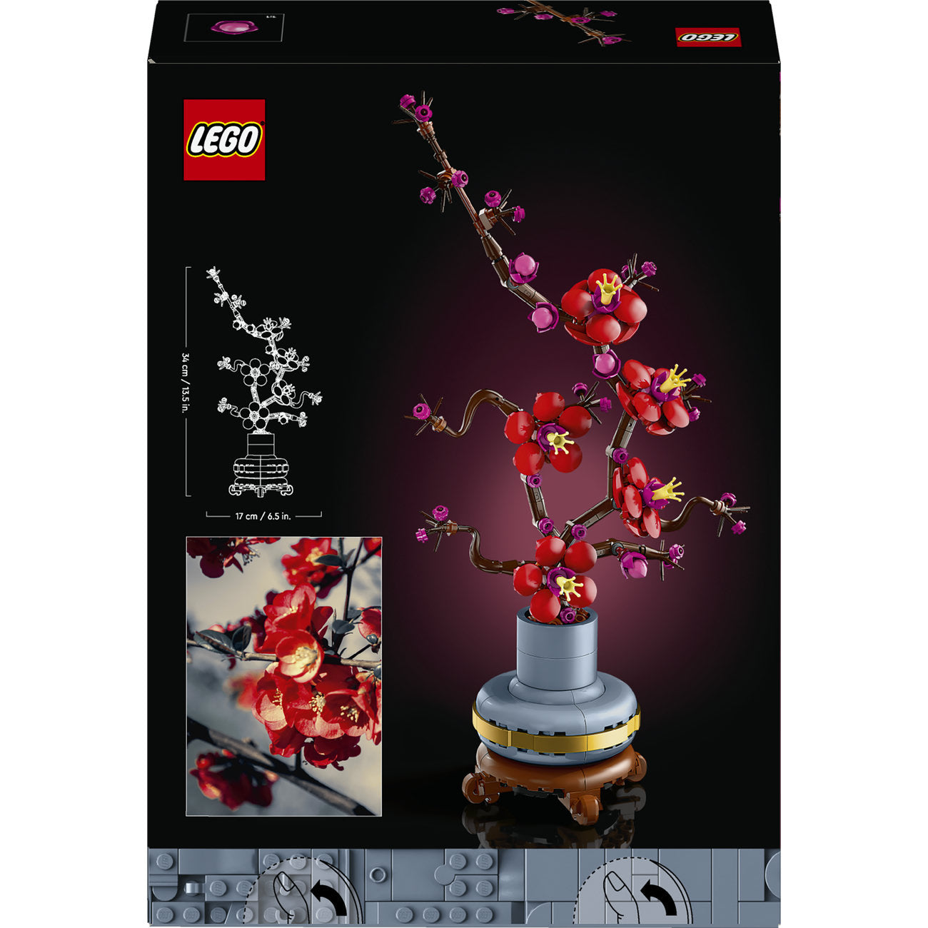 LEGO Icons Botanicals 10369 Fleur de Prunier Ensemble de Construction de Présentation de Fleurs pour Adultes