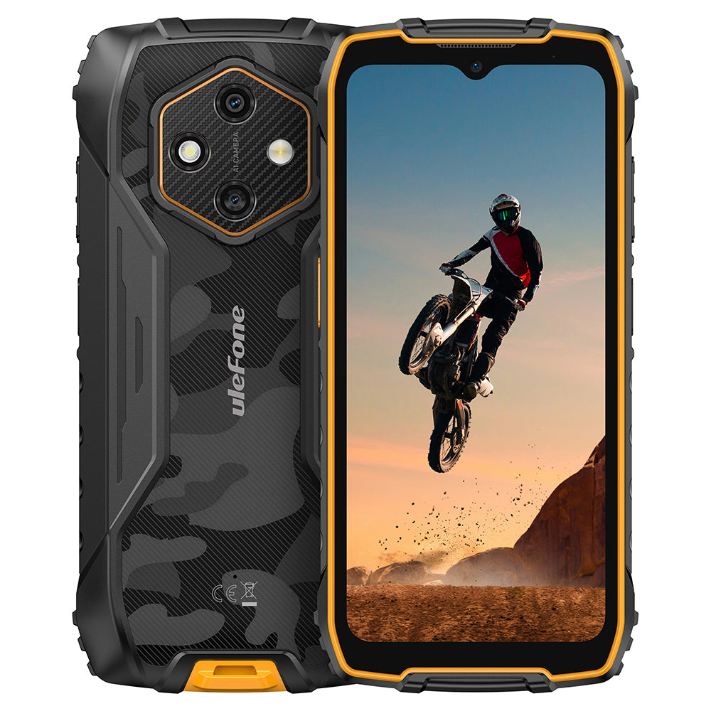 Ulefone RugKing 4 Pro Téléphone Rugged Orange, 16 Go + 256 Go Batterie 10200 mAh Écran 6,56" 120 Hz Double SIM, NFC