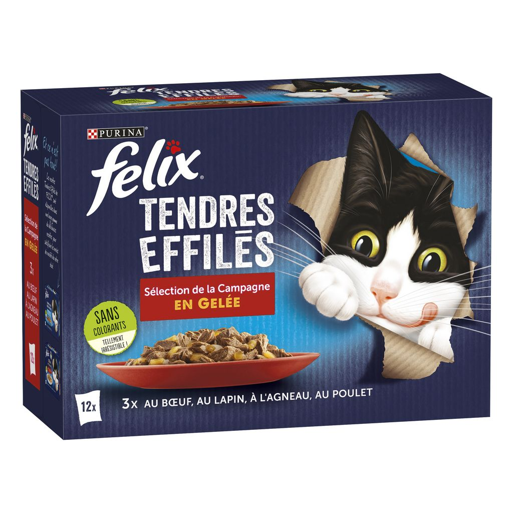 Felix Filet tendre en gelée Sélection du terroir Nourriture humide complète pour chat, 12 x 85 g