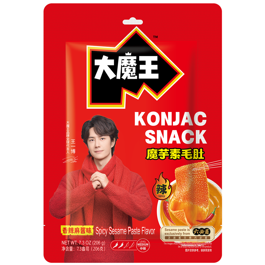 Yan Jin Pu Zi MOWON Snack au Konjac Saveur Sauce Sésame Épicée 206 g