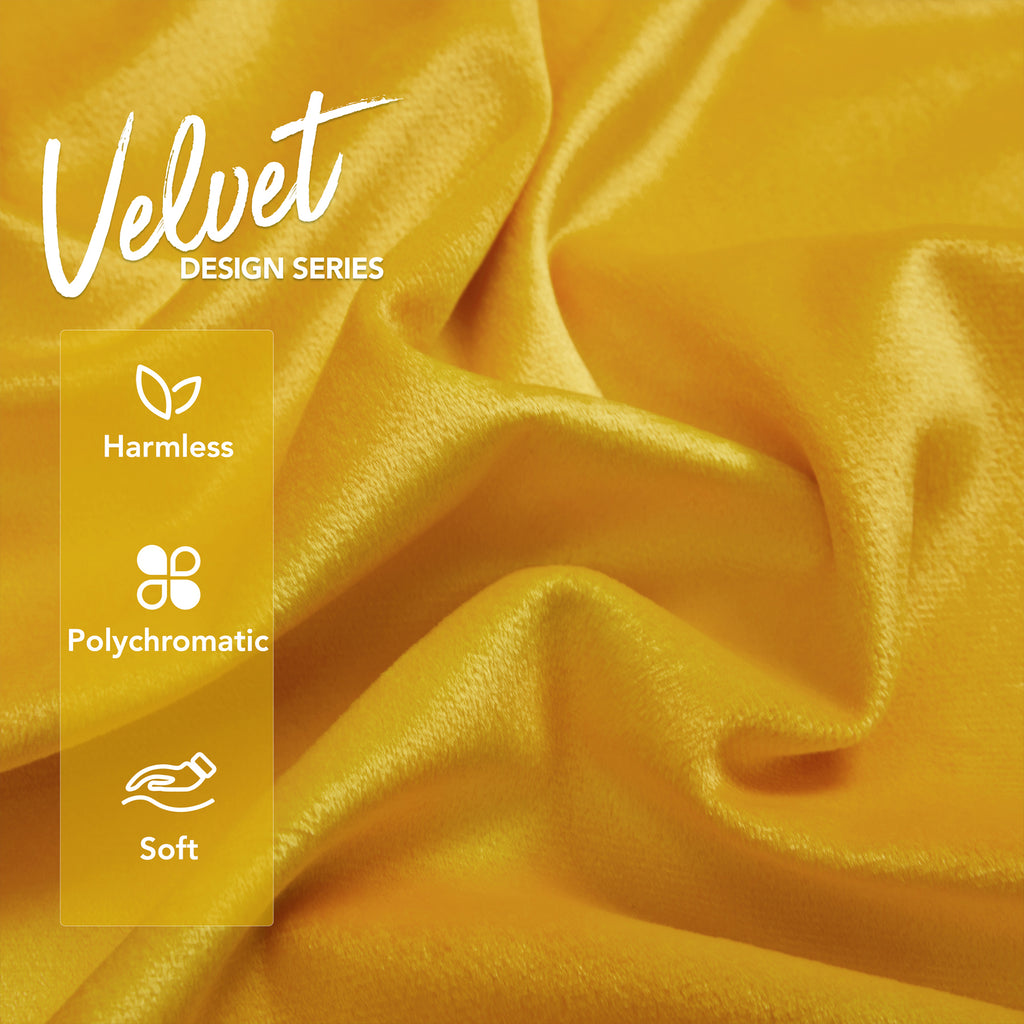 Deconovo Housse de coussin en velours néerlandais, coloris jaune, 50 x 50 cm, 1 pièce