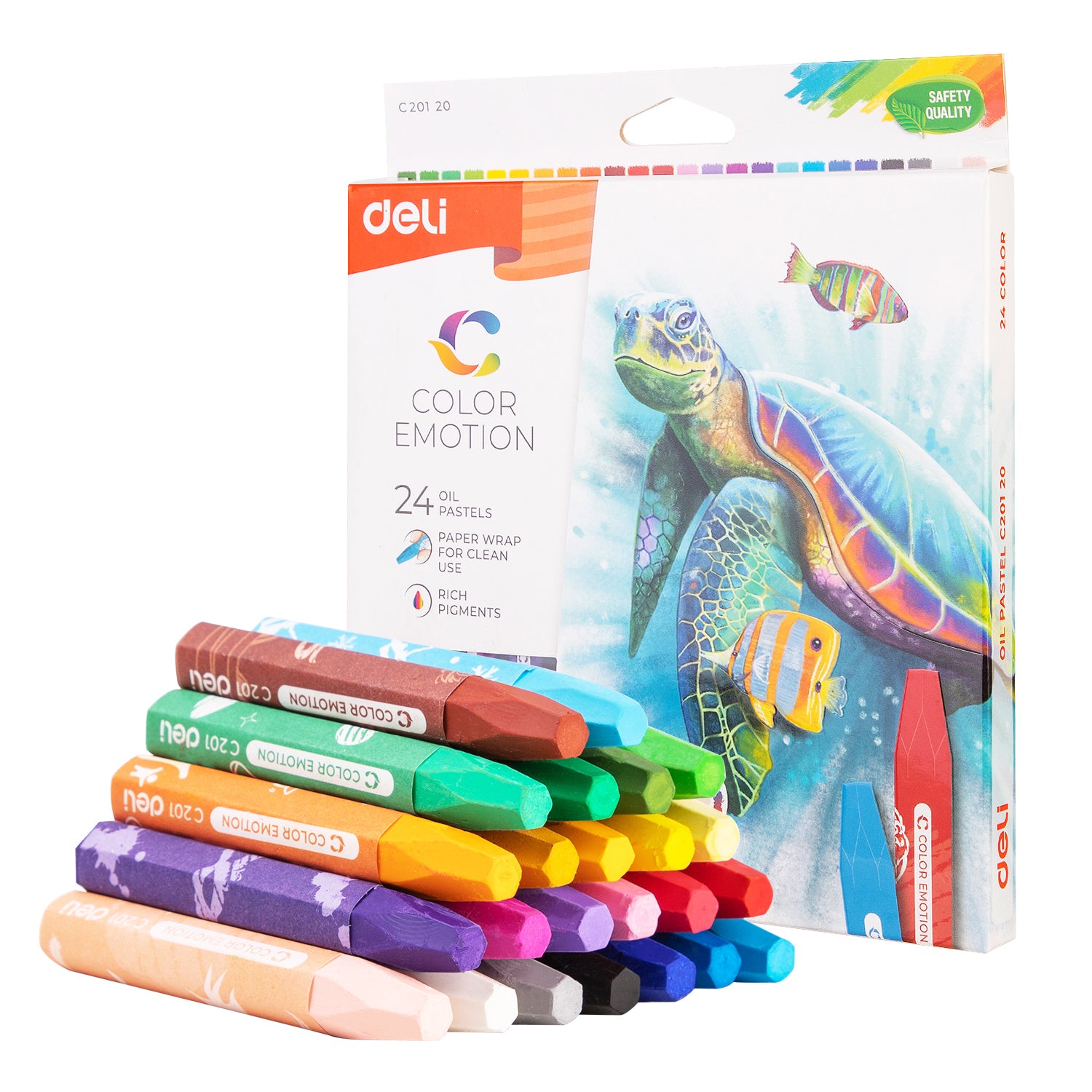Deli Coffret de 24 pastels à l'huile