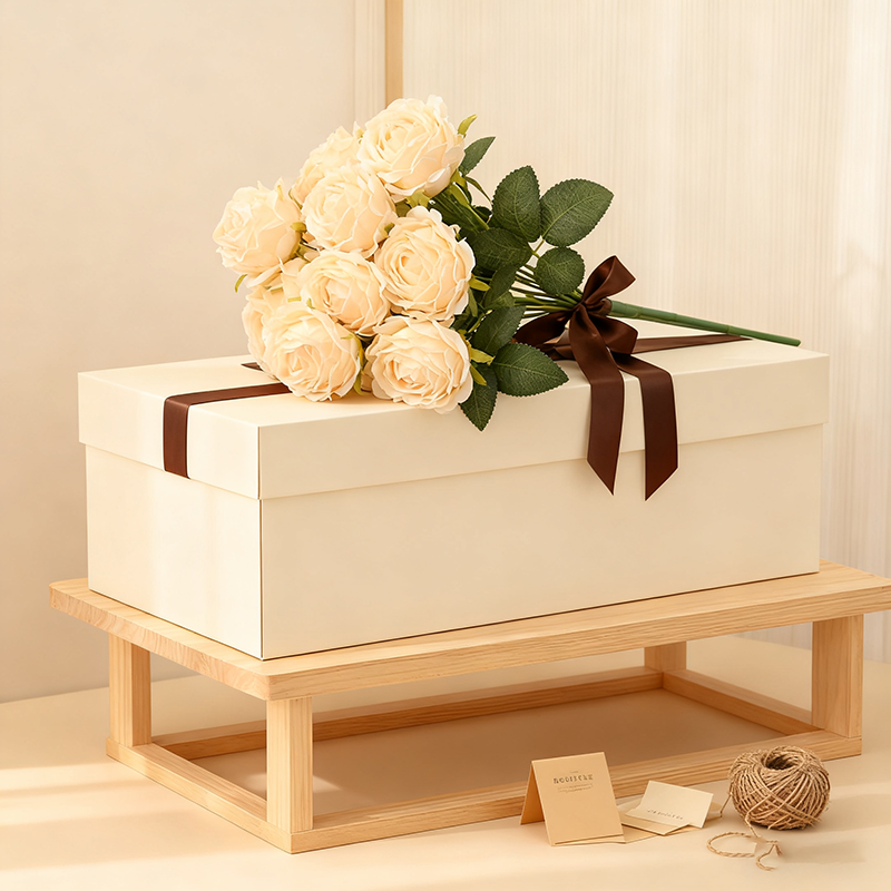 Yuejia 1 Pièce 18,89 in / 48 cm Bouquet de Fleurs de Roses Artificielles en Soie pour Maison Bureau Fêtes Mariée et Décoration de Mariage (Champagne)
