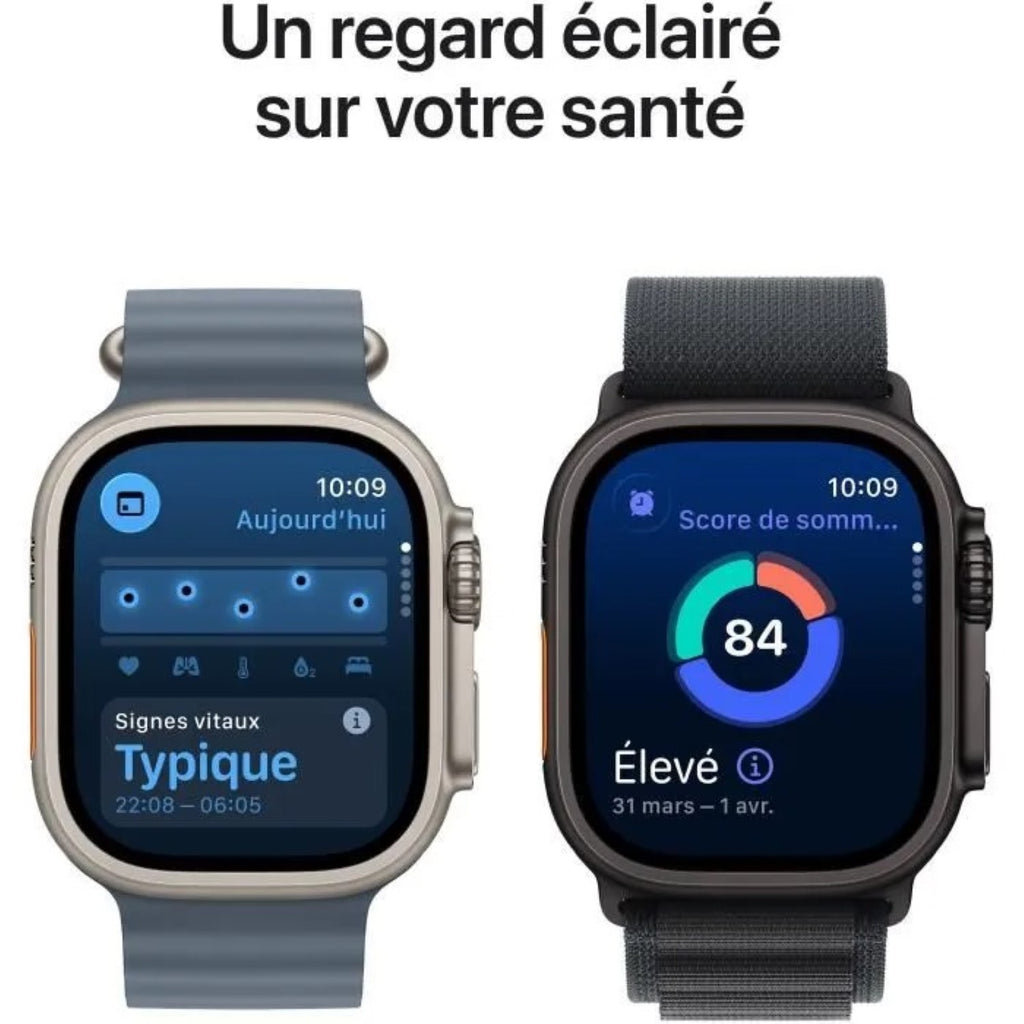 Apple Watch Ultra 3 GPS + Cellular 49 mm avec boîtier en titane naturel et bracelet Milanais en titane naturel - Petit