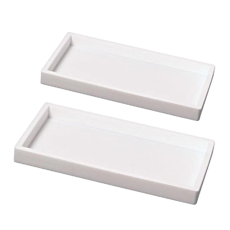 JORDAN&JUDY Lot de 2 plateaux de salle de bain en silicone Blanc scandinave Organisateur de toilette