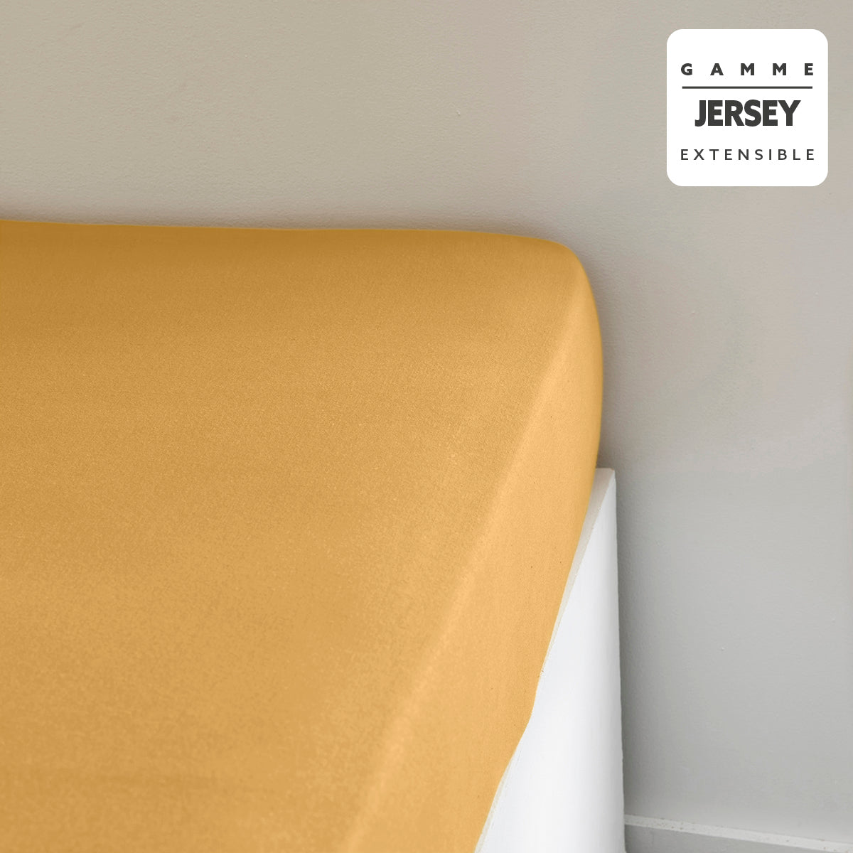 TODAY Essentiel Drap-housse en jersey 90 x 190 cm (+25 cm de profondeur) - Ocre