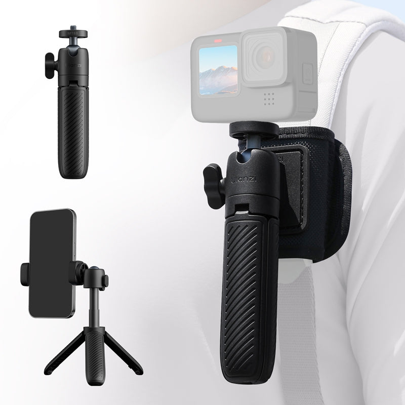 Ulanzi MT88 Mini Trépied avec fermeture Velcro et adaptateur pour caméra d'action, Trépied de bureau avec cold shoe, Trépied de voyage pour caméra d'action DJI Pocket 3, Insta360 X5, pour Osmo