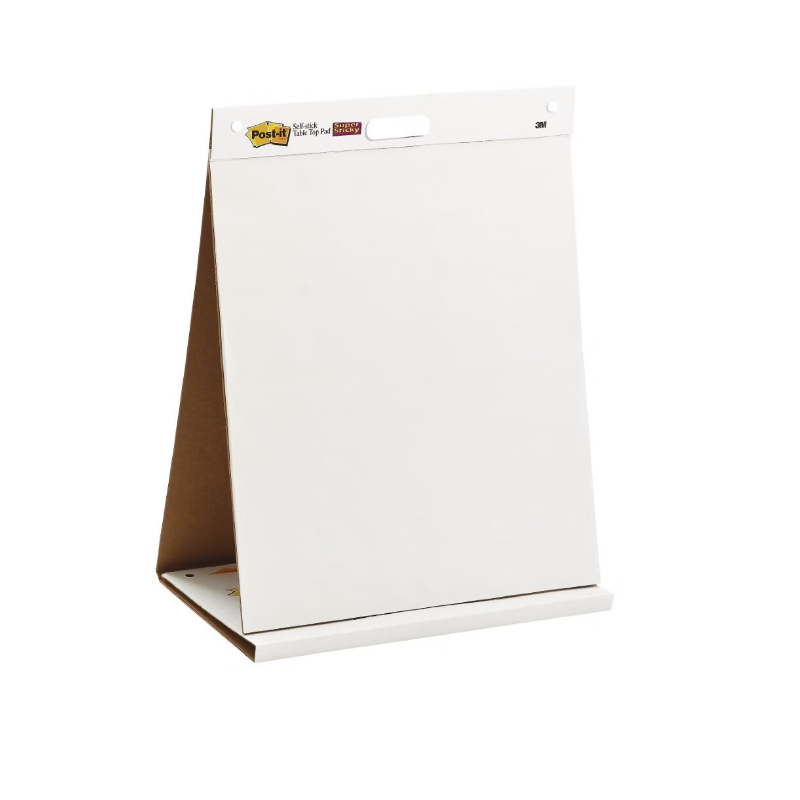 Post-it Super Sticky, bloc-notes pour chevalet de table, blanc, 58,4 cm x 50,8 cm, 20 feuilles/bloc, 6 blocs/lot, 100 % PEFC, SGSCH-PEFC-COC-110078