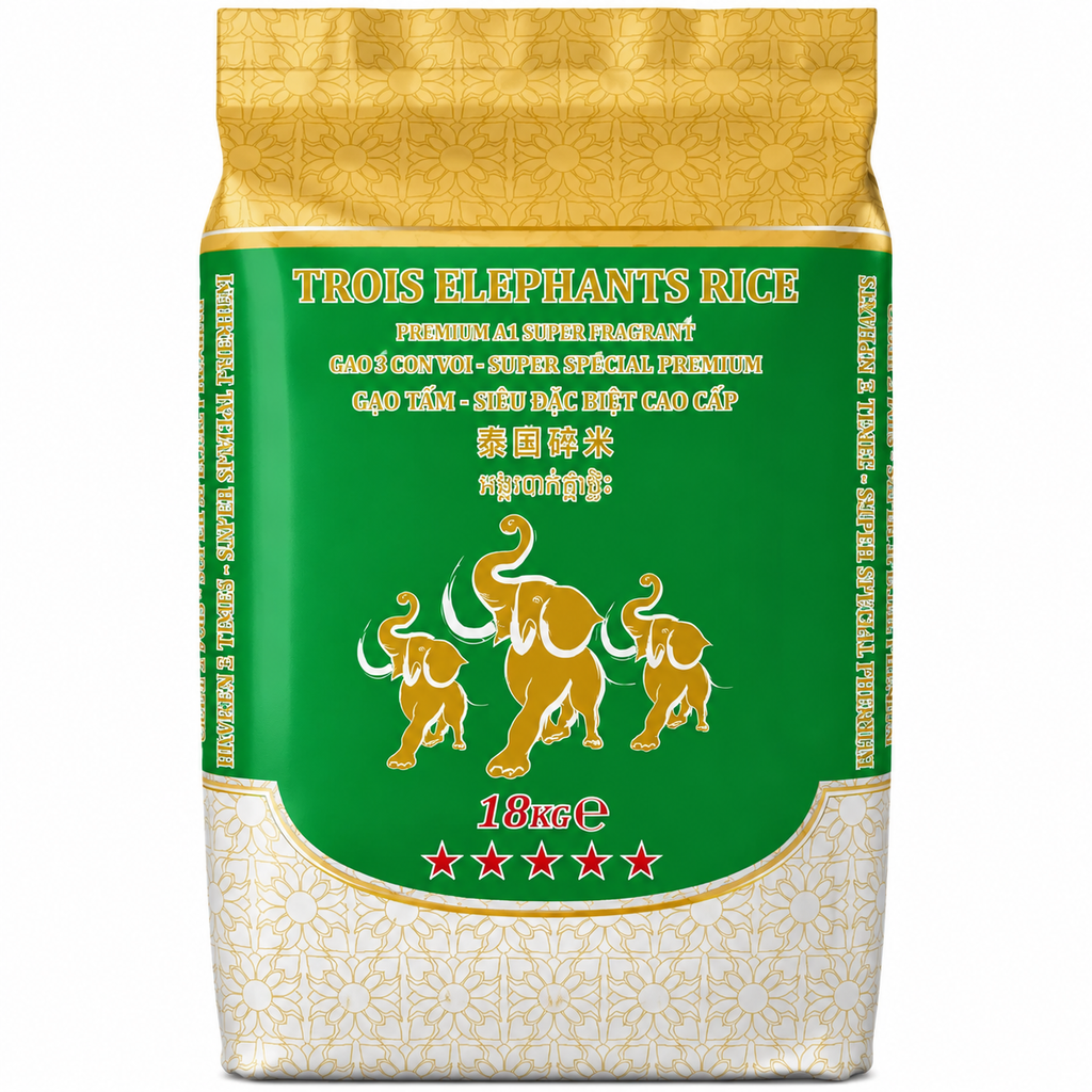 Golden Elephants Riz cassé fumé, Grade 2 - 18 kg