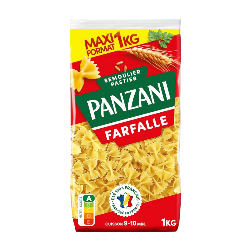 Panzani Pâtes Farfalle Noeud papillon, 1 kg