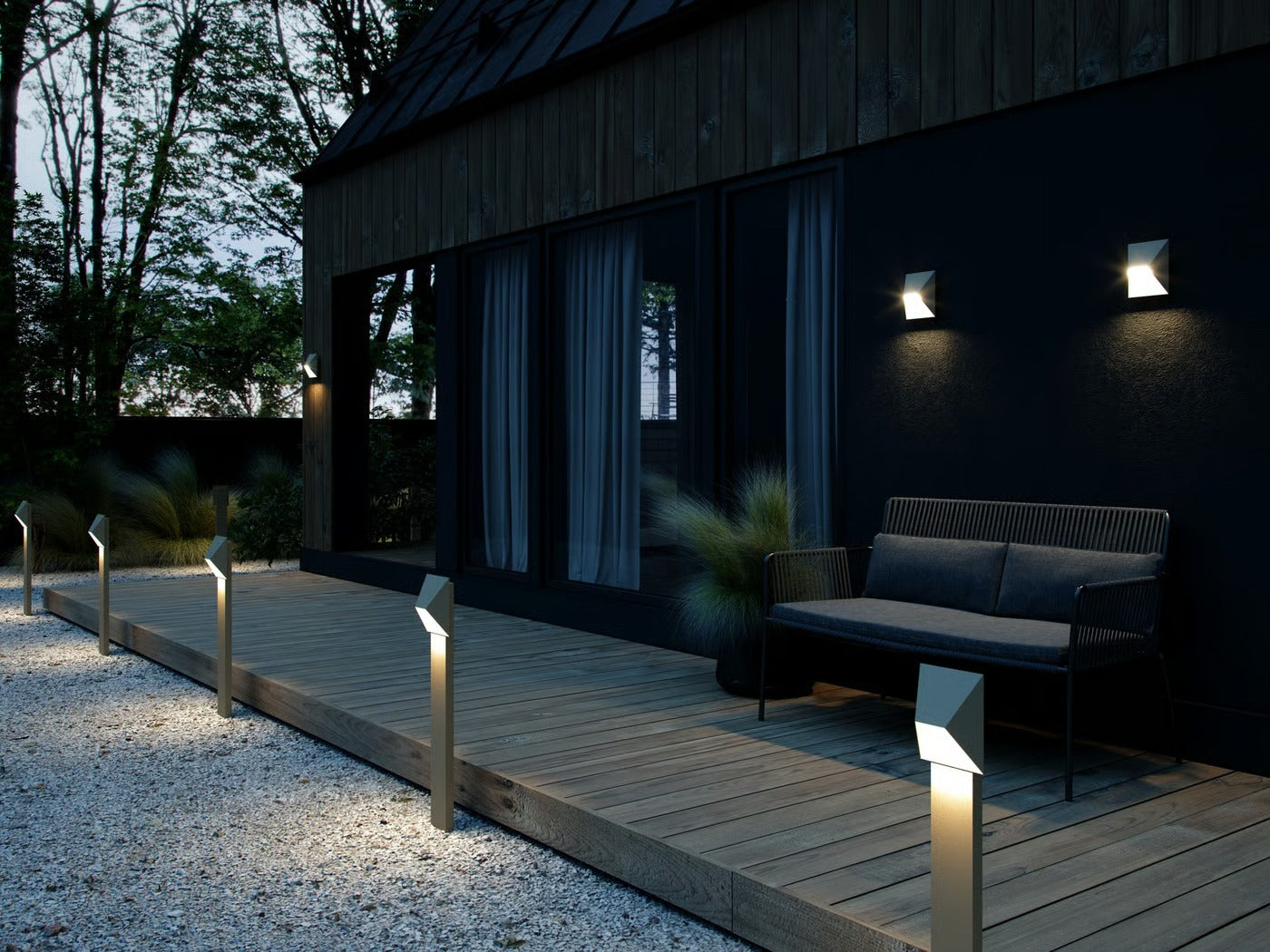Applique murale PONTIO 15 - GU10 - aluminium sablé IP54 - Nordlux, Extérieur