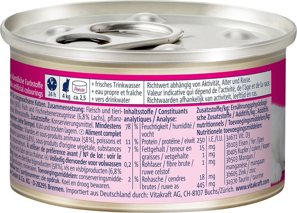 Vitakraft Poetry Mousse au saumon - Aliment humide pour chat - 85 g