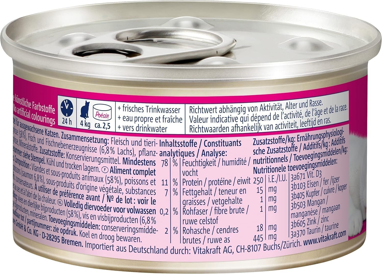 Vitakraft Poetry Mousse au saumon - Aliment humide pour chat - 85 g