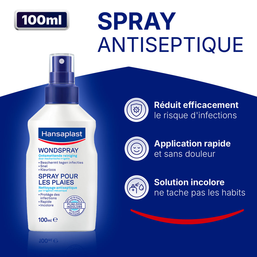 Hansaplast Spray Plaies Nettoyant 100ml