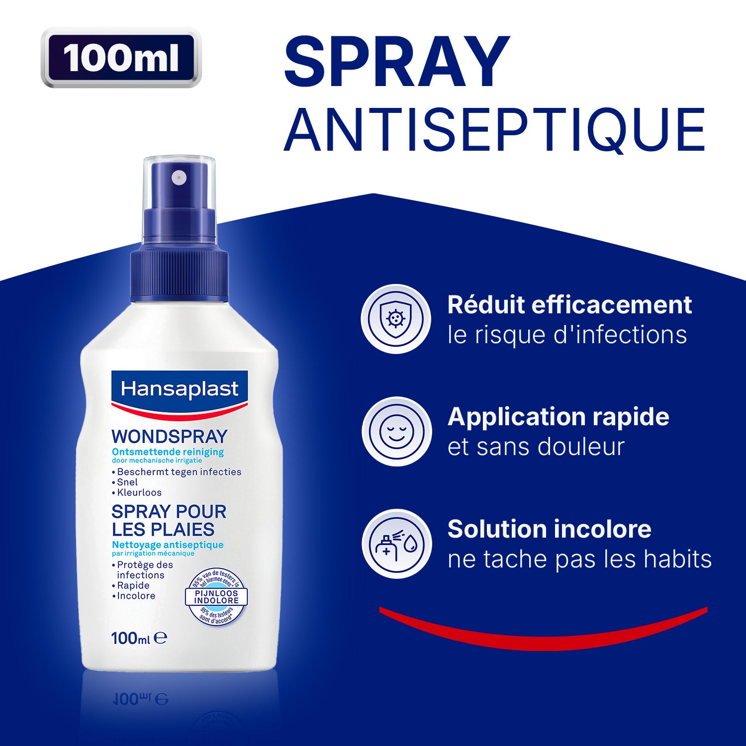 Hansaplast Spray Plaies Nettoyant 100ml