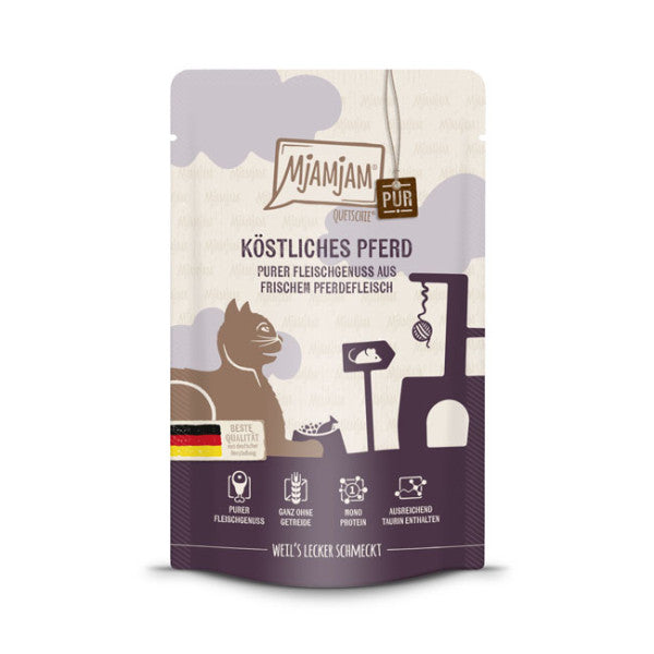 MjAMjAM Quetschie Pur Nourriture humide pour chat cheval 125 g