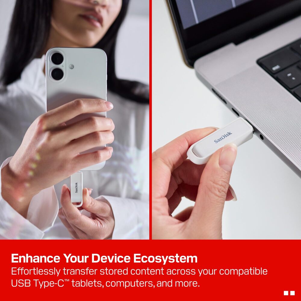 SanDisk Clé USB-C pour smartphone blanc arctique - 64 Go