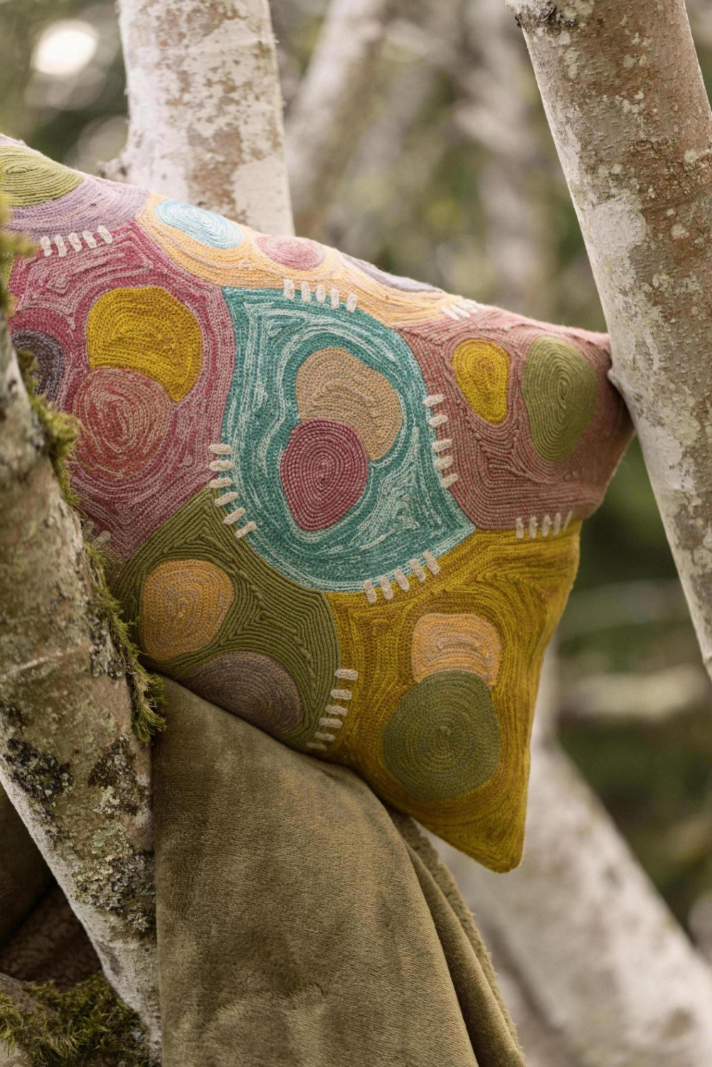 Housse de coussin brode nestor mineral