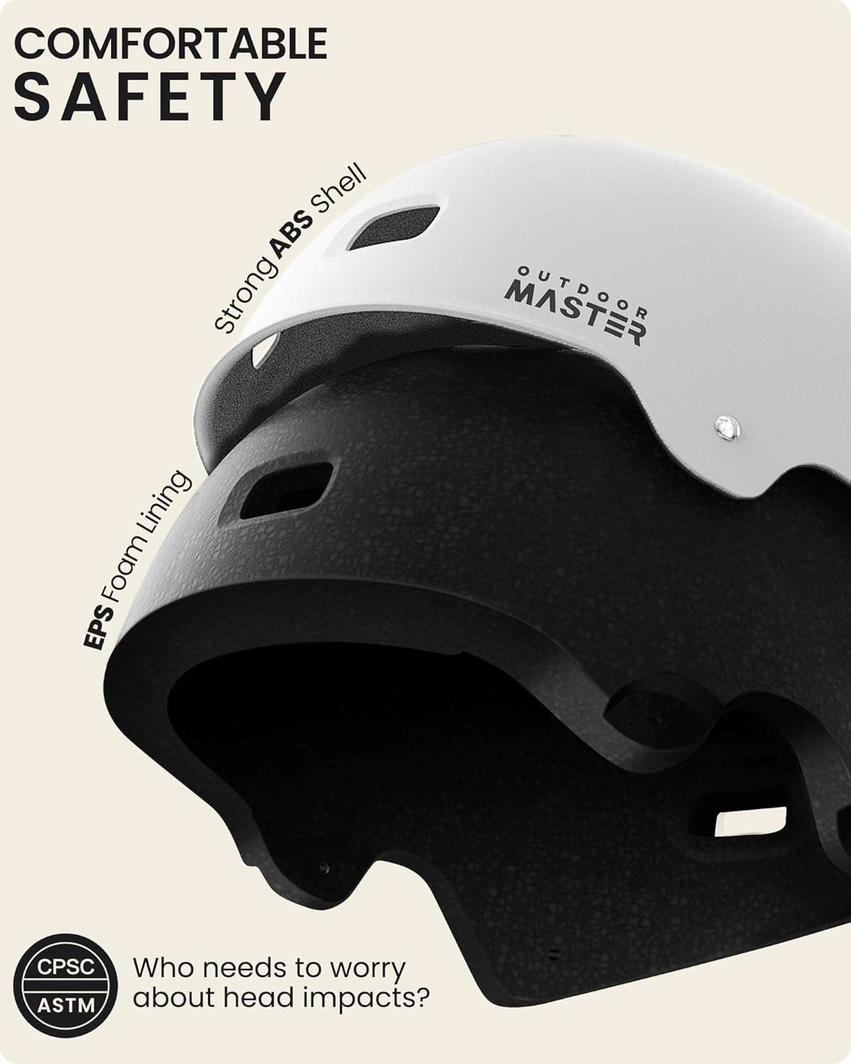 OutdoorMaster Casque De Skateboard Oryx Blanc S 52-55 cm
