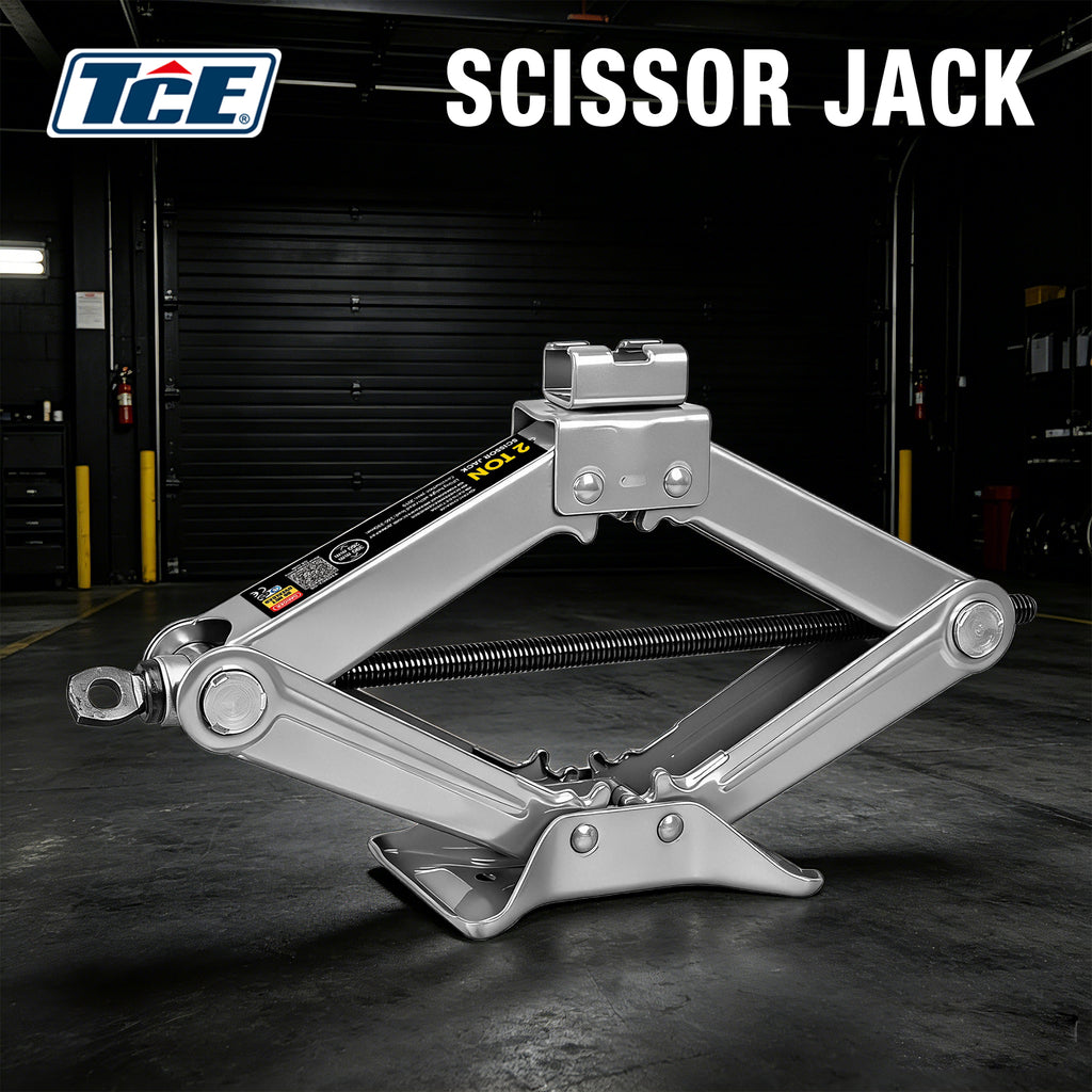 TCE Cric à Ciseaux 1t 88-380mm Profil Ultra Bas Pliable Outil de Levage pour Changement de Pneu d'Urgence Inspection de Châssis Adapté aux Berlines SUVs Véhicules à Faible Garde au Sol BIG RED TORIN