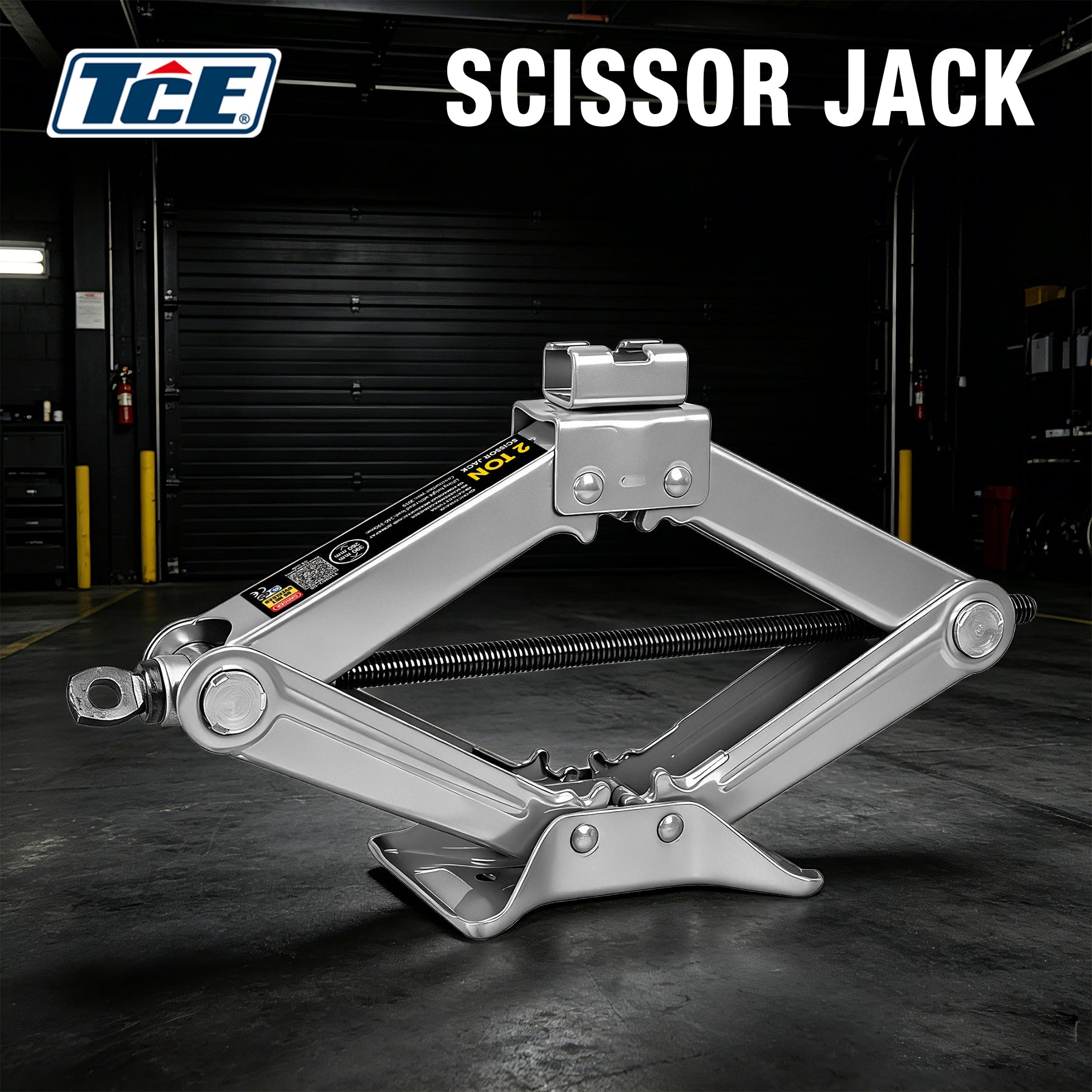 TCE Cric à Ciseaux 1t 88-380mm Profil Ultra Bas Pliable Outil de Levage pour Changement de Pneu d'Urgence Inspection de Châssis Adapté aux Berlines SUVs Véhicules à Faible Garde au Sol BIG RED TORIN