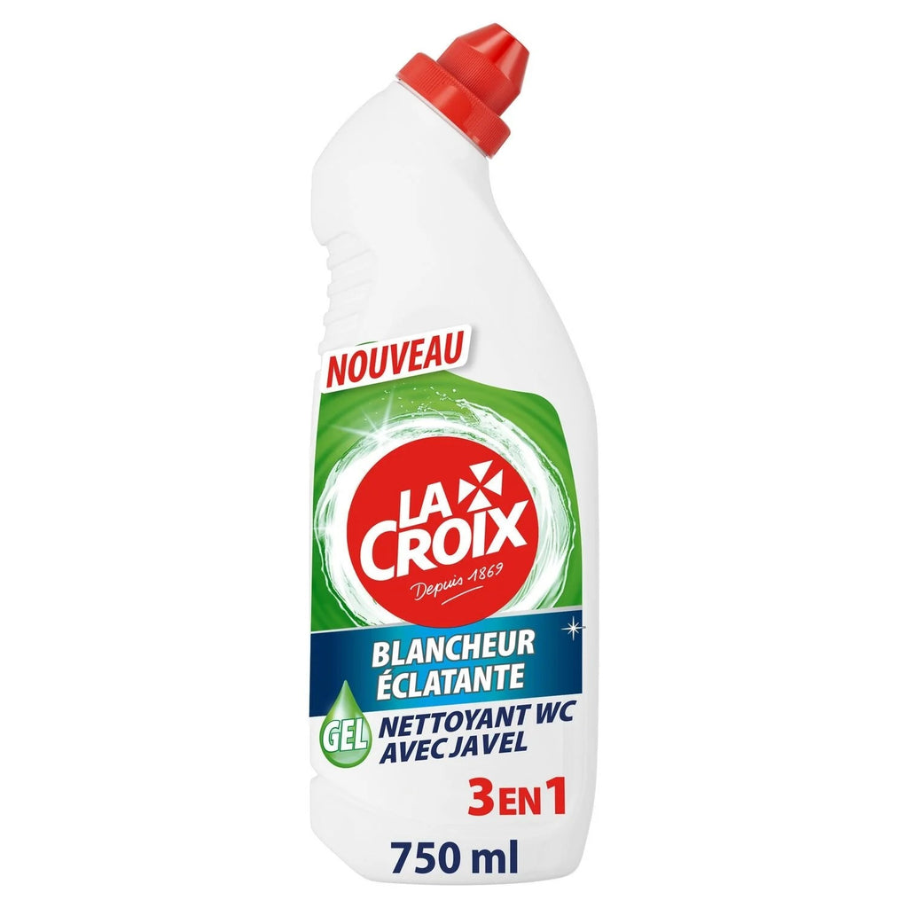 La Croix Gel Nettoyant WC avec Javel, 3 en 1, Nettoie, Blanchit et Désodorise, 750 ml
