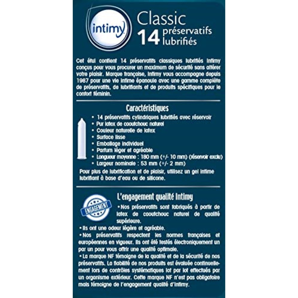 INTIMY Préservatifs Classic Lubrifiés Boîte de 14