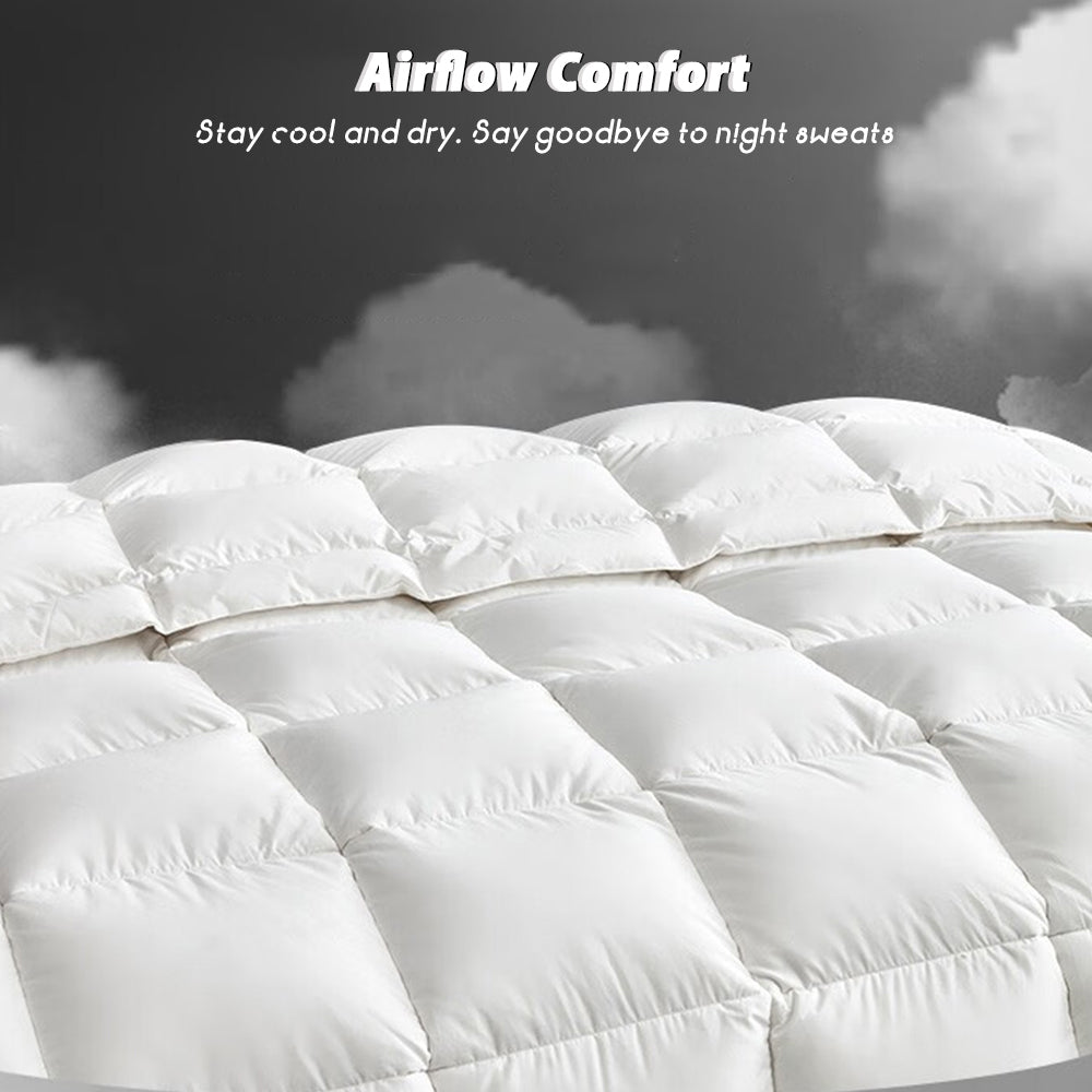 MENDALE Couette garnie de plumes et duvet de canard, Couette douillette pour été, automne et hiver, Très chaude, Épaisse et douillette pour nuits froides 155 x 220 cm