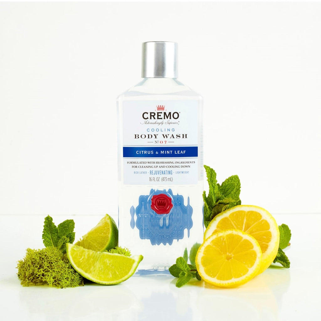 CREMO Agrumes & Feuilles de Menthe - Gel Douche Cooling - Énergisant & Rafraichissant - 473 ml