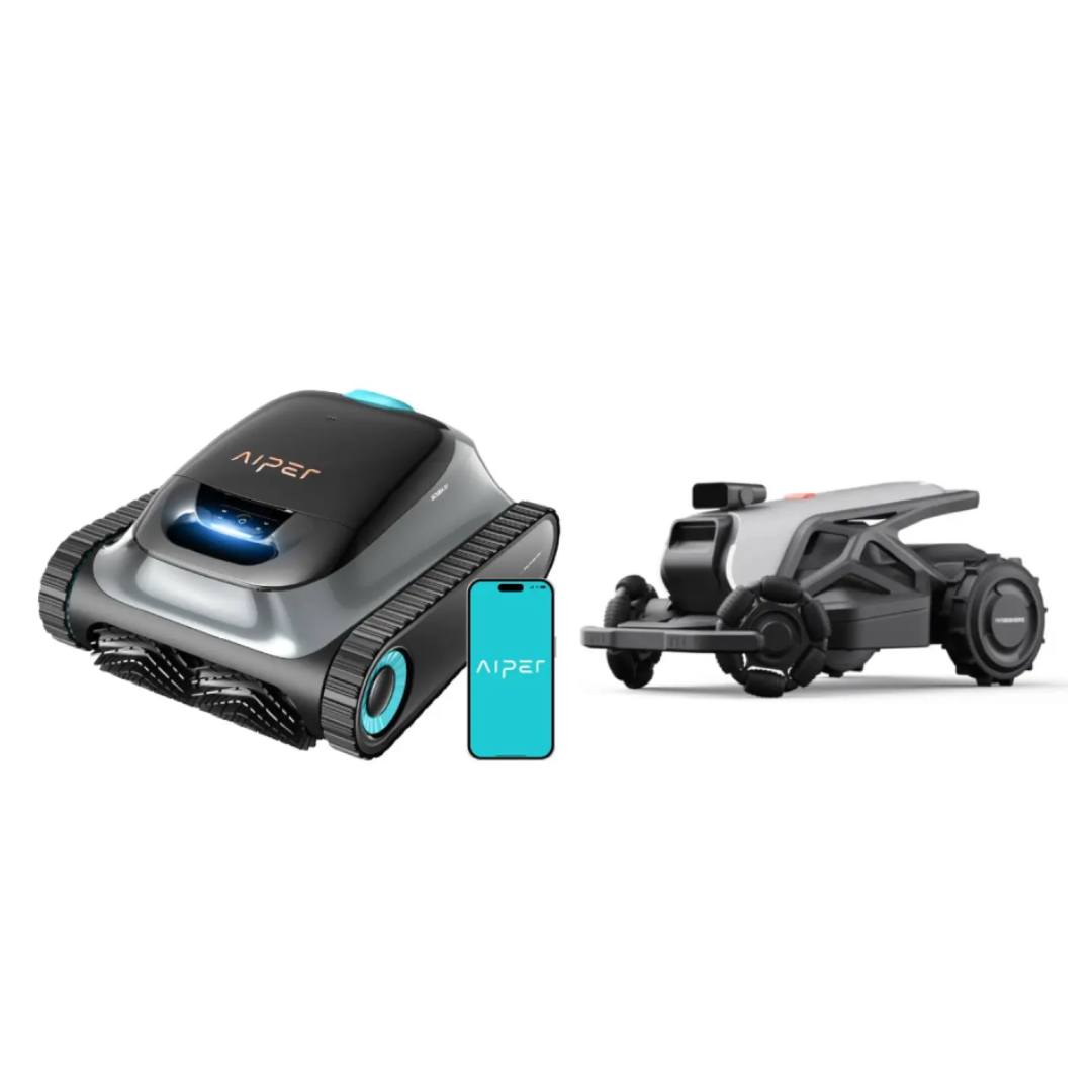 Robot de piscine Aiper Scuba S1 + Tondeuse robot AI AirSeekers TRON SE, Équipement de jardin automatique intelligent, Contrôle via application, Étanchéité IPX6
