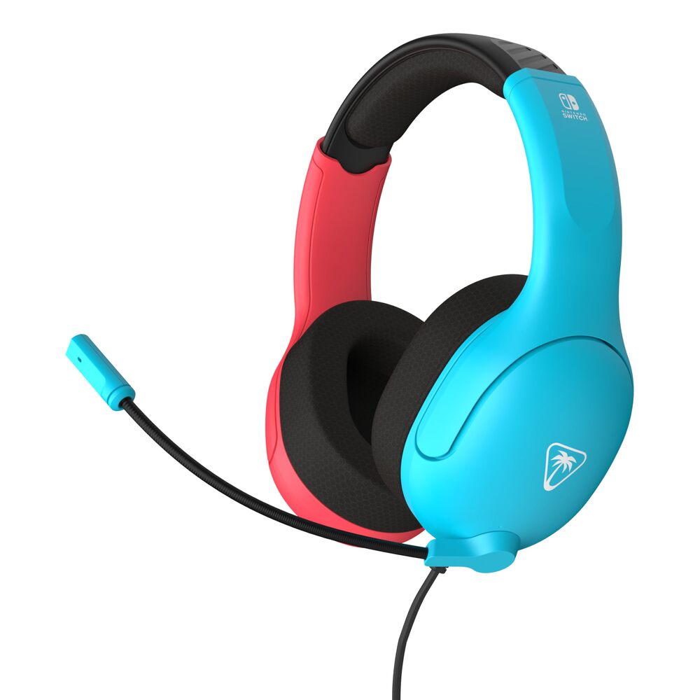 TURTLE BEACH Airlite Fit Casque Gaming Filaire (Prise 3.5mm) - Micro Muet par Basculement - Nintendo Switch, Switch Lite, Switch OLED, PC & Mobile - Bleu/Rouge