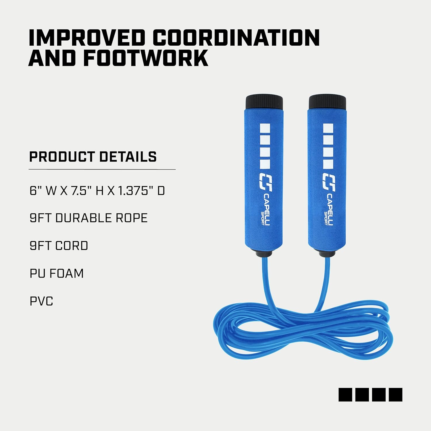 Corde à sauter de 9 pieds en PVC pour la condition physique cardio - Corde à sauter ajustable polyvalente pour femmes, hommes et enfants, corde à sauter rapide pour l'exercice, 9 pieds
