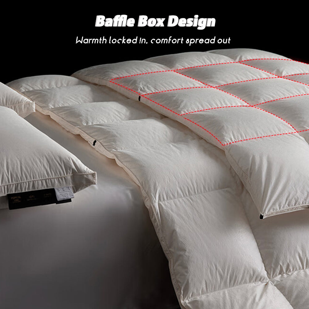 MENDALE Couette garnie de plumes et duvet de canard, Couette douillette pour été, automne et hiver, Très chaude, Épaisse et douillette pour nuits froides 155 x 220 cm