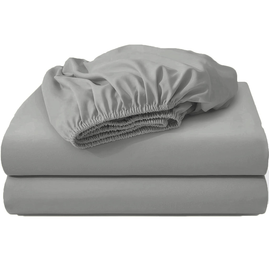 LeBonsoir Drap-housse 160 x 200 cm, hauteur de poche 30 cm, 100 % coton, bords élastiques anti-effilochage - Gris clair