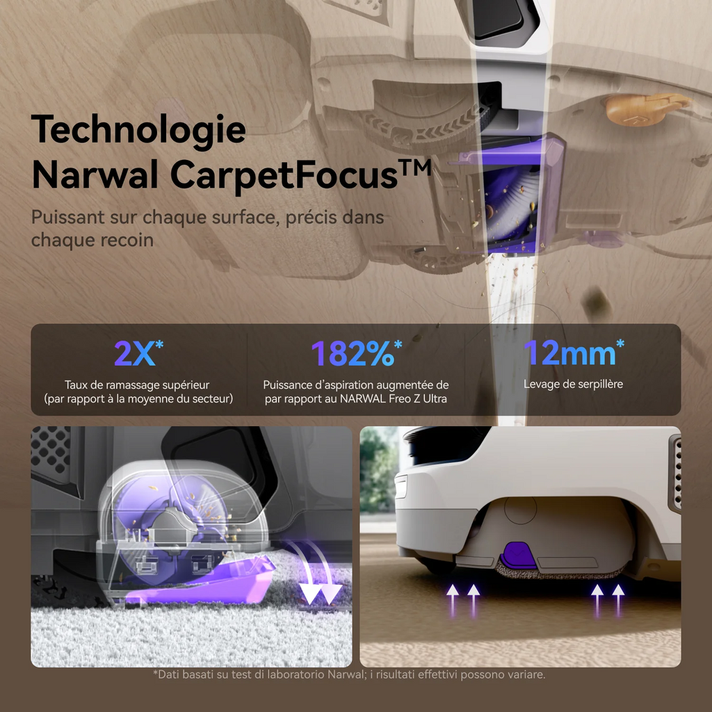 Narwal Flow Robot aspirateur laveur avec kit de raccordement à l'eau – Blanc