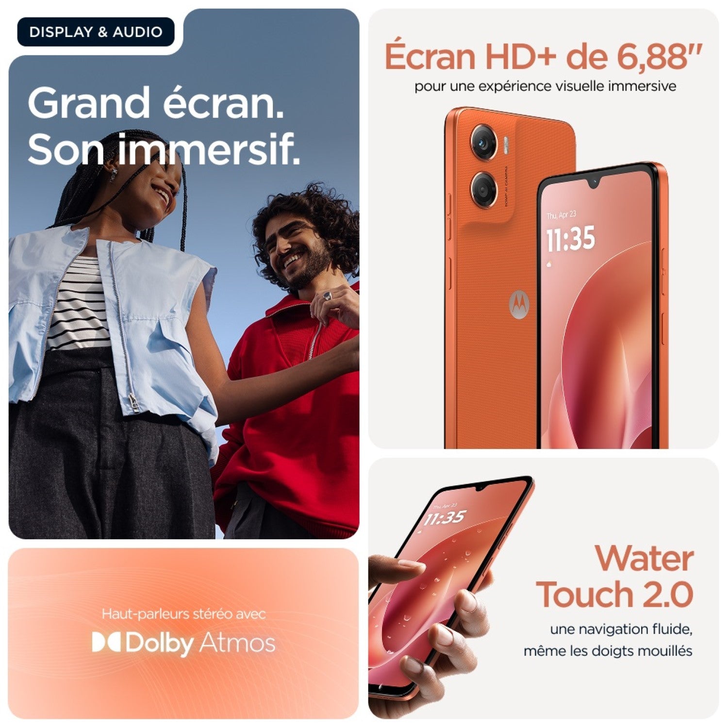 Motorola Moto G06 4 Go 128 Go Orange arabesque