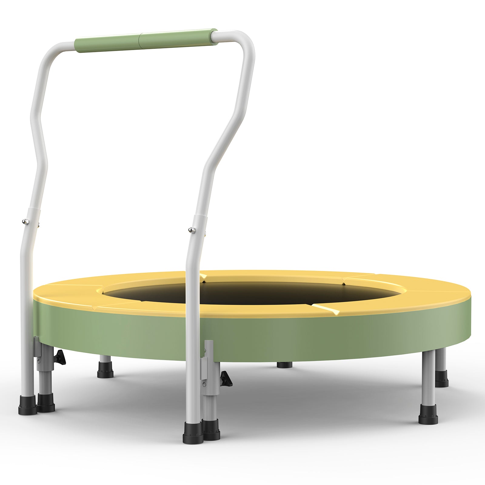 SPORTSOUL Mini trampoline pour enfants 3-6 ans avec barre de maintien en mousse très sûre, Trampoline d'intérieur pour tout-petits 36 pouces avec housse sans interstice pour intérieur