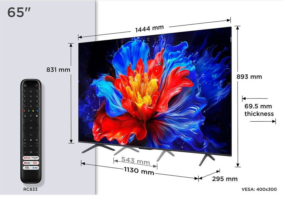 TV LED Tcl QLED 65P8K 164 cm 2025