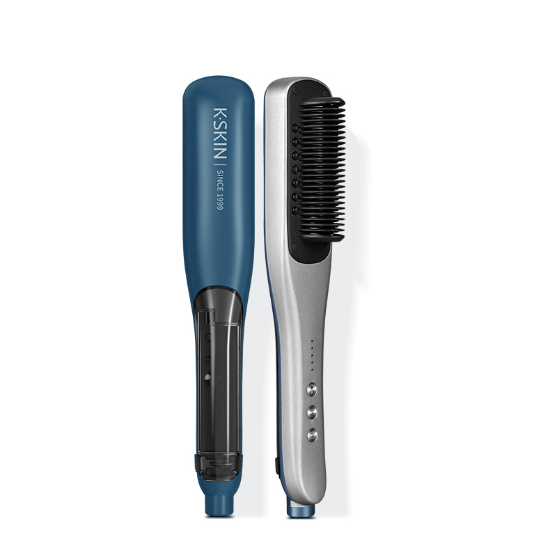 K·SKIN KD880 Peigne/Lisseur à Vapeur, Chauffage Uniforme PTC + Conception de Soin Capillaire Hydratant par Pulvérisation, Coiffage Rapide, Fixe l'Hydratation et Anti-Frisottis