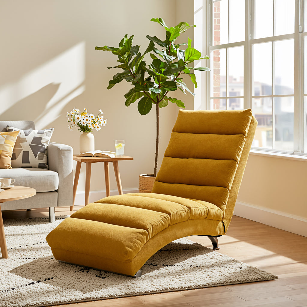 URBAN MEUBLE Chaise longue de relaxation en tissu 55x162x84 cm