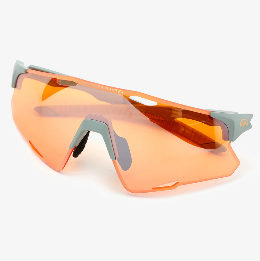 OutdoorMaster LARK SV Lunettes de cyclisme polarisées Ambre Argent