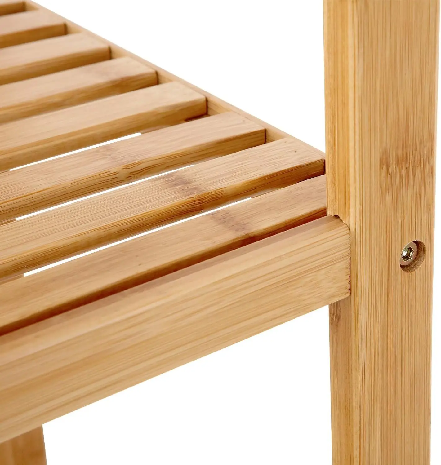 JOYFURNOS Étagère sur Pied en Bambou à 5 Niveaux pour Salle de Bain, Cuisine, Salon, Chambre - 33x33x146 cm