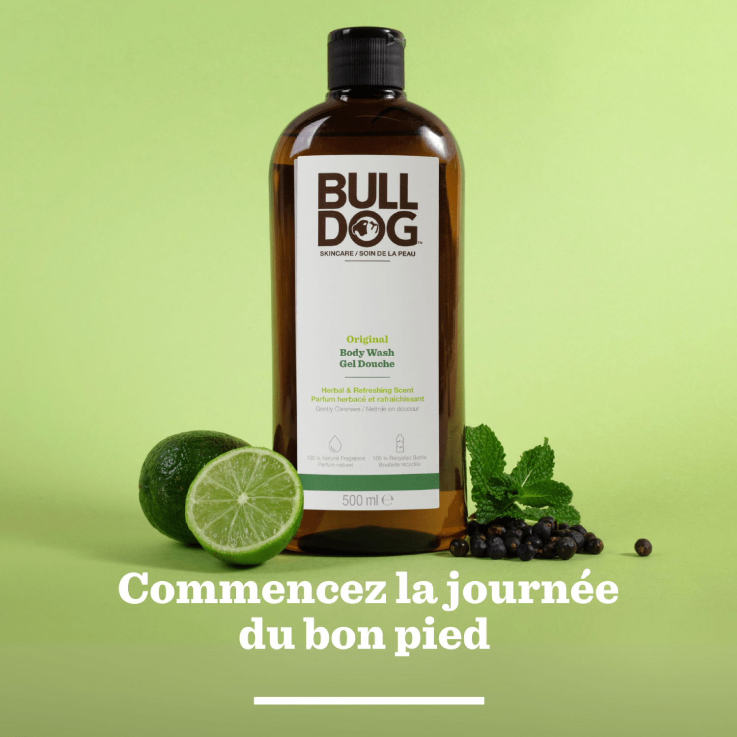 BULLDOG SKINCARE Original - Gel Douche pour Homme Parfum Agrumes - 500 ml