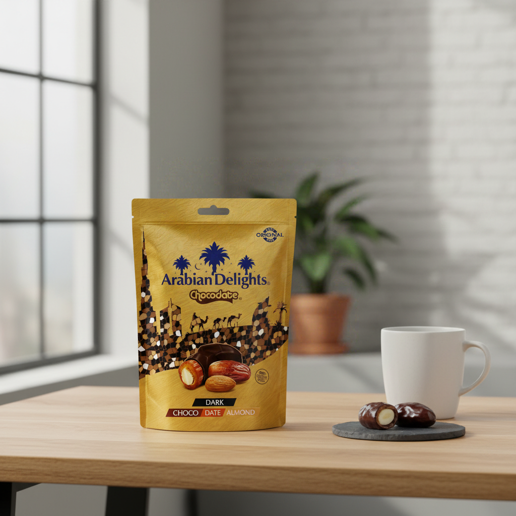 CHOCODATE Arabian Delights Dattes enrobées de chocolat avec amandes - 90 g