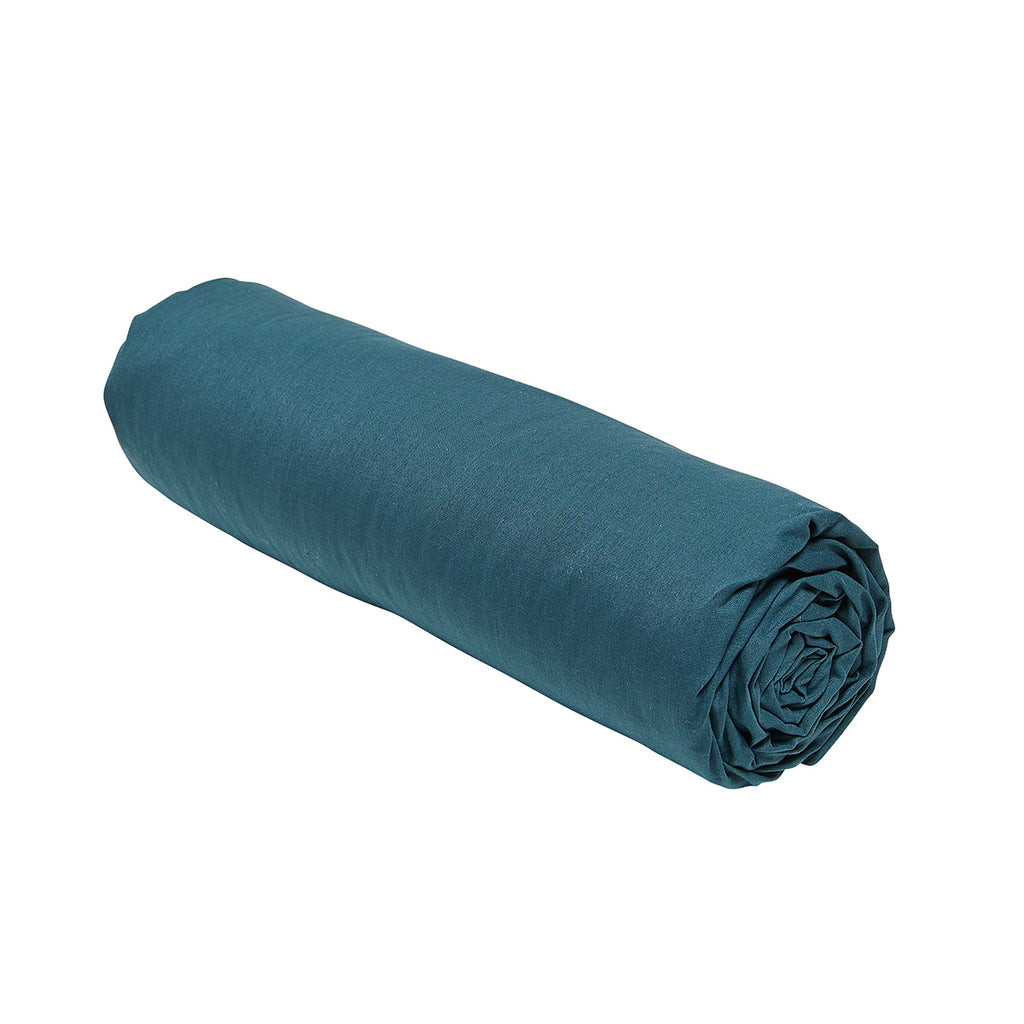 TODAY Essential Drap-housse en coton paon - 140 x 190 cm, profondeur 23 cm