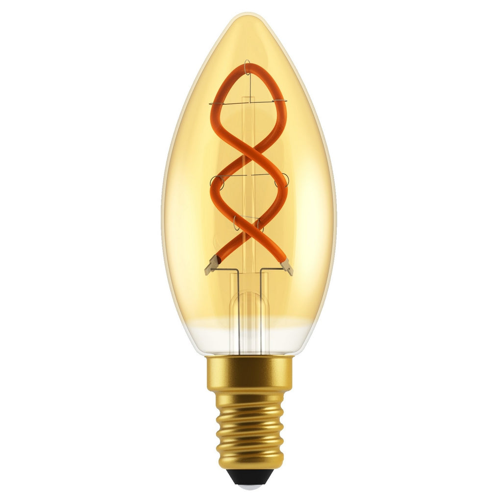 Ampoule DECO - E14 C35 flamme Spiral Dimmable, verre ambré - blanc chaud 2200K 200 l. - Nordlux