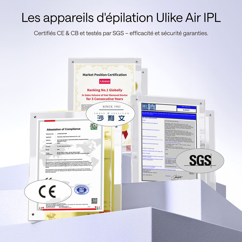 Ulike Air 3 appareil d’épilation à lumière pulsée (IPL) pour le visage et le corps, à utiliser à domicile, alternative à l’épilation au laser, avec système de refroidissement Sapphire Ice pour des résultats indolores et durables, violet foncé