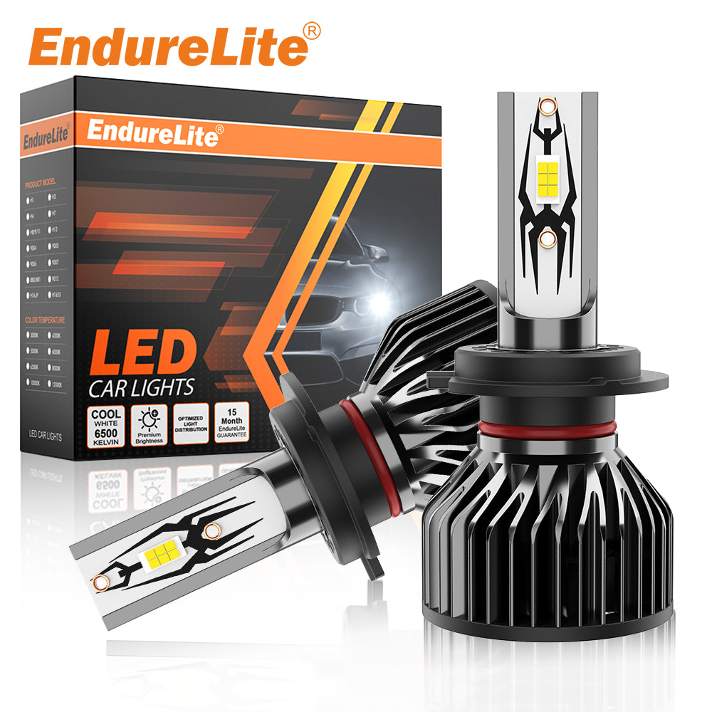 EndureLite Lot de 2 ampoules LED H4 pour feux de croisement et de route, 6000 K blanc froid, luminosité 17 000 lm avec système de refroidissement efficace, Plug & Play