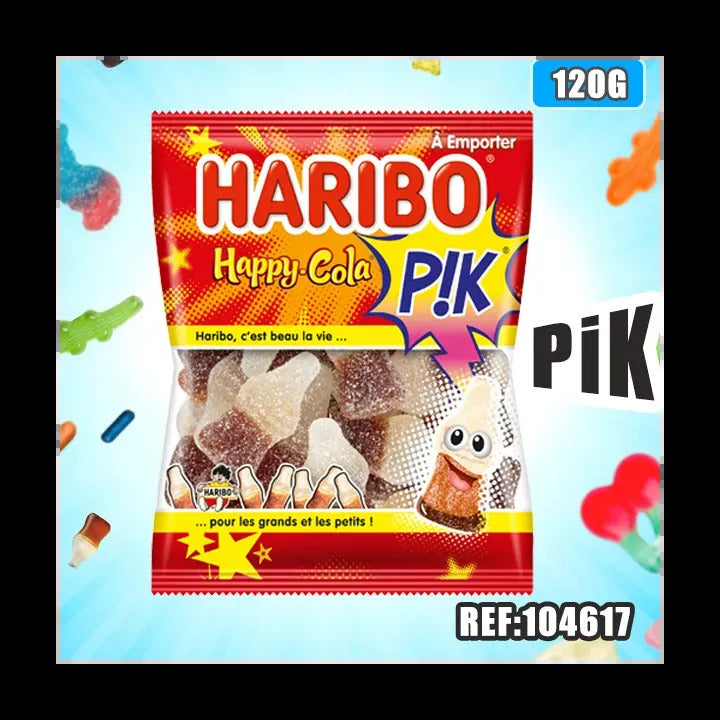 Haribo Happy‑Cola Pik Bonbons Gélifiés Cola Acides, 120 g