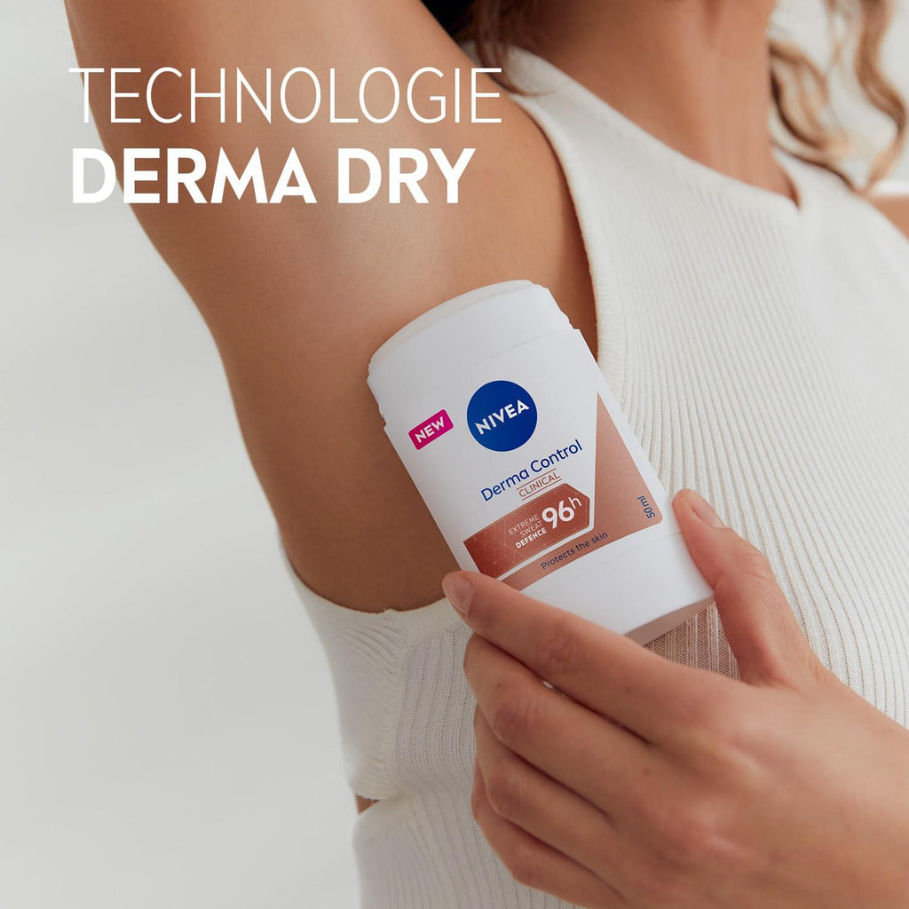 NIVEA Déodorant Femme Aisselles Derma Dry Control 96H Stick 50 ml